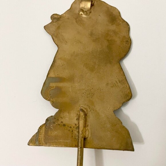 Vintage Santa Claus Wall Hook Hand Painted Metal Christmas Decoration - Picture 7 of 16